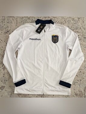 Marathon Authentic Ecuador National Team Soccer White Jacket Men’s Sz: Medium